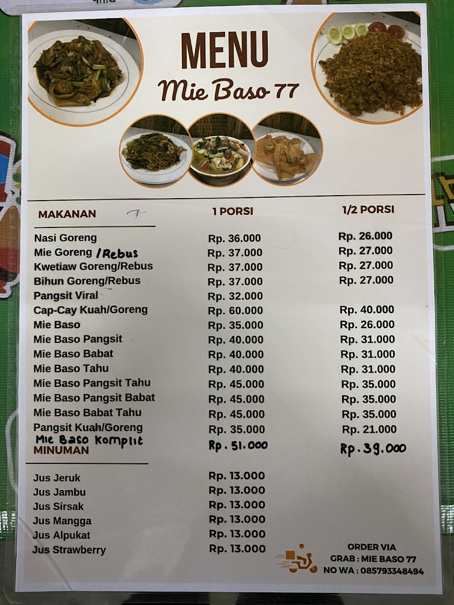Menu Mie Baso 77-1