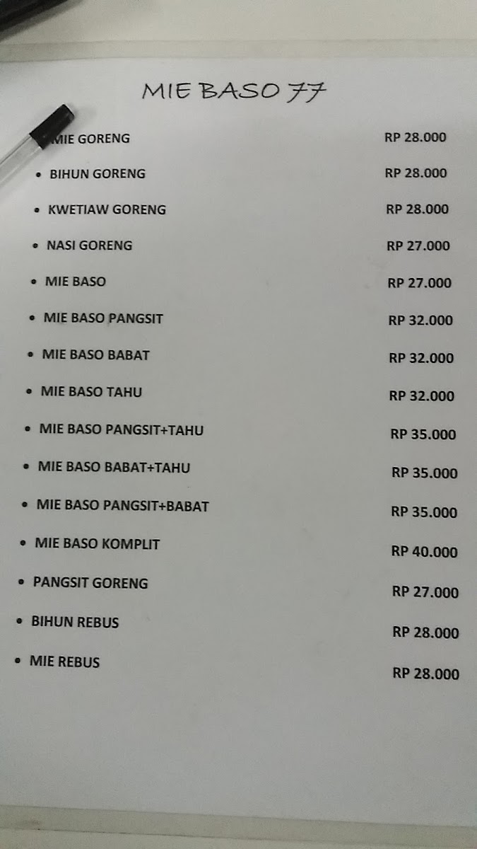 Menu Mie Baso 77-2