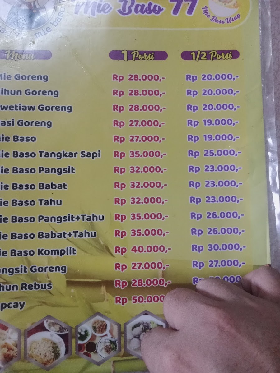 Menu Mie Baso 77-3